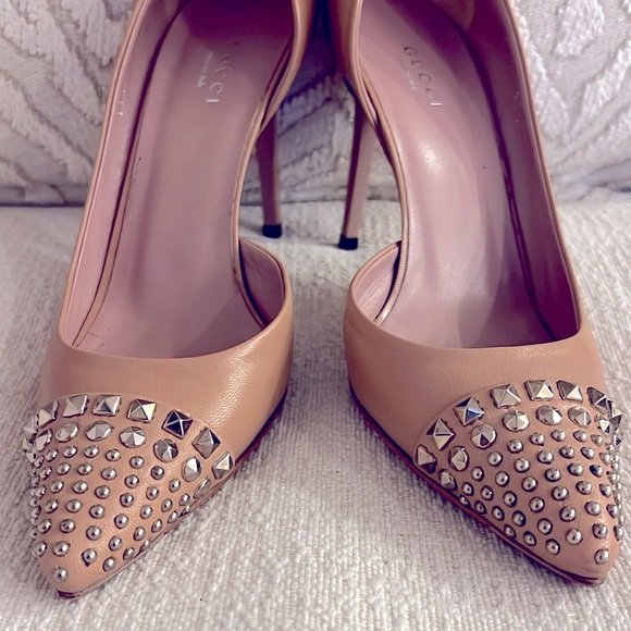 Gucci Shoes - GUCCI Malaga Kid Camella Heel